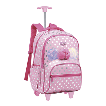 Kit-Mochila-Carrinho---Lancheira---Estojo-Rosa-Kids-Laco-Poa-|-Yepp-Tamanho--UN---Cor--ROSA-0